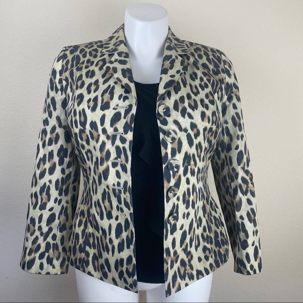 CHARLES GRAY LONDON LEOPARD PRINT BLAZER MEDIUM